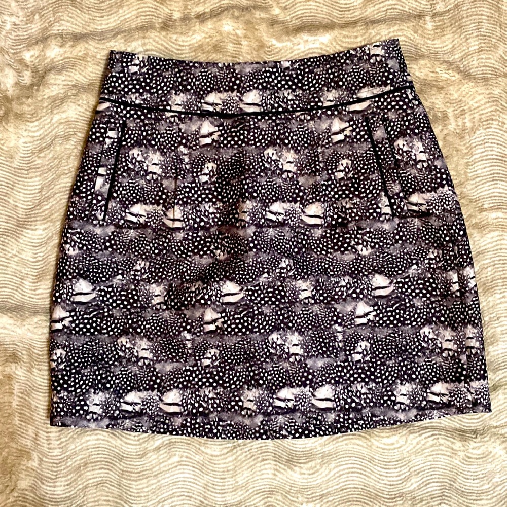 J. Crew Feather Print Mini Skirt